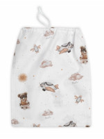 Vrecko na prezuvky 40x32cm, bavlna, Méďa pilot - béžový