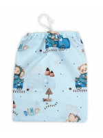 Vrecko na prezuvky 40x32cm, bavlna, Autíčko DINO - modrý