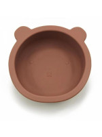 Silikónová miska s prísavkou Medvedík, priemer 12 cm - hnedá