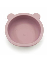 Silikónová miska s prísavkou Medvedík, priemer 12 cm - růžová