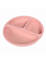 Silikónový tanier, trojkomorový - púdrový
