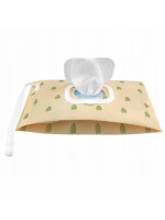 Puzdro/obal na vlhčené obrúsky, Listy - ecru