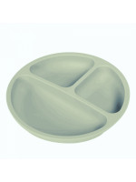 Silikónový tanier, trojkomorový - šedomodrý