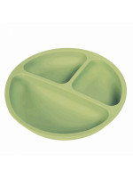 Silikónový tanier, trojkomorový - olivový