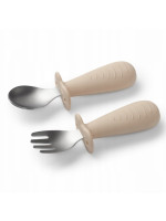 Detské príbory z nerezovej ocele - béžové