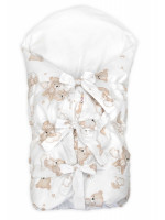 Obliečka, poťah bavlna na retro zavinovačku, Malý Medvedík - biela, béžová