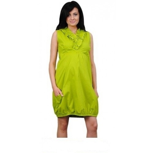 Be MaaMaa Tehotenské šaty TULIPÁNEK - limetka