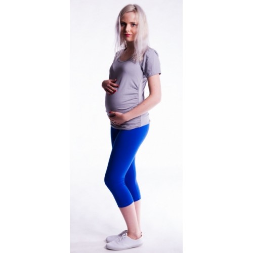 Be MaaMaa Tehotenské farebné legíny 3/4 dĺžky - tm. modrá, veľ. L