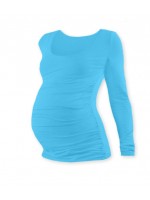 JOŽÁNEK Tehotenské tričko Johanka s dlhým rukávom - tyrkys, M/L