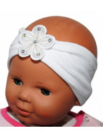 Čelenka Baby Nellys ® s kvetinkou - biela