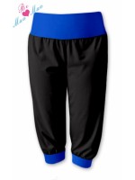 Be MaaMaa Športové 3/4 legíny CAPRI - čierne / tm.modrá