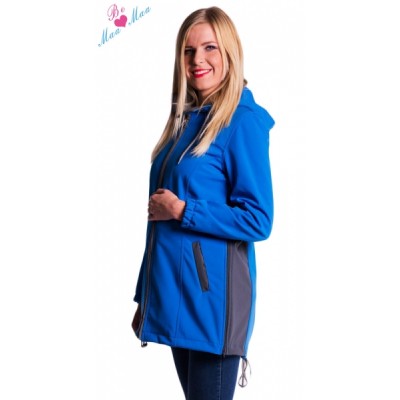 Be MaaMaa Tehotenská softshellová bunda, kabátik - modrá