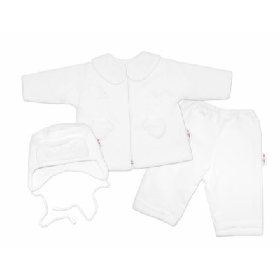 Kabátik, čiapočka a nohavice Baby Nellys ®- biela, veľ. 68