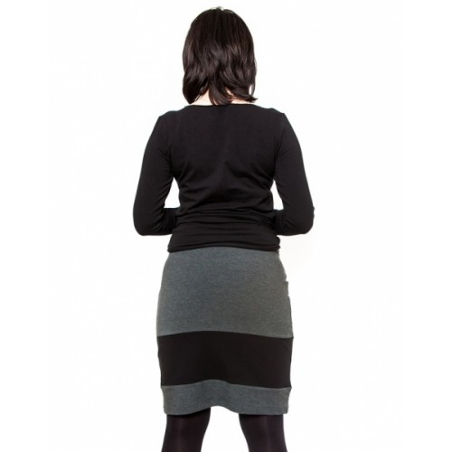 Tehotenská sukňa Be Maamaa - LORA čierna / grafit