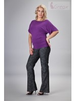 Gregx Elegantné tehotenské nohavice JEANS - čierny melír, veľ. L