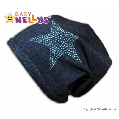 Bavlnená čiapočka Baby Nellys ® - Hviezda modrá