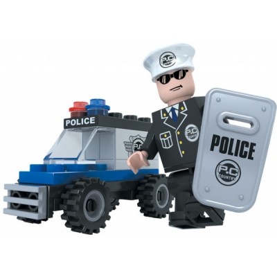 Teddies Stavebnica Dromader Polícia Auto 23101 33ks v krabici 9,5x7x4,5cm