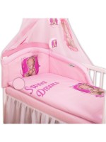 Baby Nellys Mantinel s obliečkami Sweet Dreams by Teddy - růžový