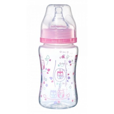 BabyOno Antikoliková fľaštička so širokým hrdlom Baby Ono - ružová