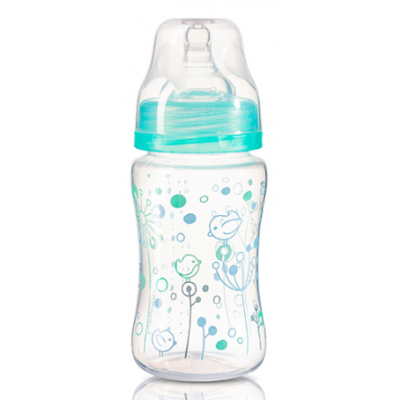 BabyOno Antikoliková fľaštička so širokým hrdlom Baby Ono - tyrkysová