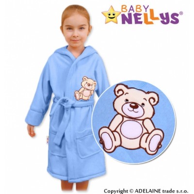 Baby Nellys Detský župan - Medvedík Teddy - sv. modrý