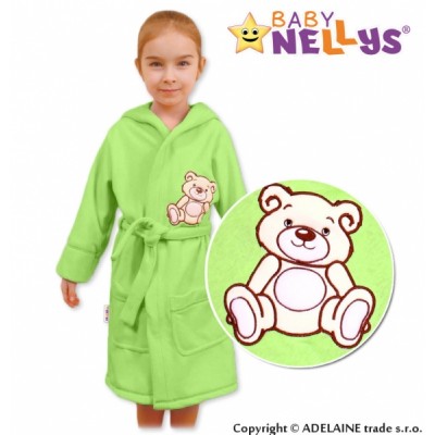 Baby Nellys Detský župan - Medvedík Teddy - zelený