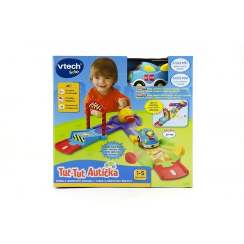 Tut Tut Dráha s raketovým štartom + autíčko 8cm plast na batérie so zvukom sa svetlom
