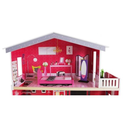 Drevený domček pre bábiky s výťahom ECO TOYS - Rezidencie Malibu