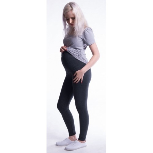 Be MaaMaa Tehotenské legíny - sivý melír, veľ. XXL