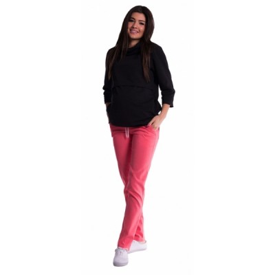 Be MaaMaa Tehotenské nohavice s mini tehotenským pásom - ružové
