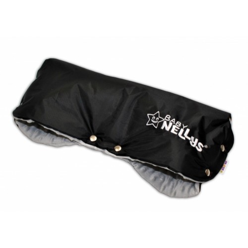 Rukávnik ku kočíku Baby Nellys ® Minky - sv. sivá/čierny