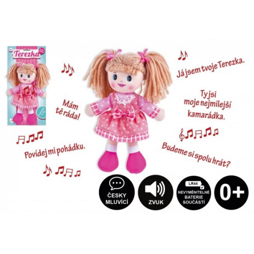 Teddies Babika Terezka hadrová plyš 30cm česky mluvící na kartě