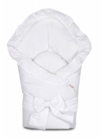 Baby Nellys  Rýchlozavinovačka s volánikom a stuhou - biela