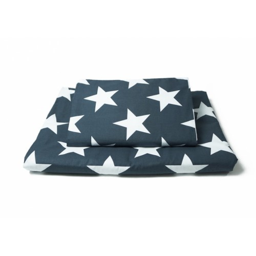 Vankúšikový mantinel s obliečkami - hviezdy, čierná/malinová, 120x90 cm