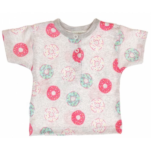 MBaby Bavlnené Polo tričko s krátkym rukávom Donuty veľ. 74 - sivé