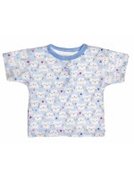 MBaby Bavlnené Polo tričko s krátkym rukávom Mačičky veľ. 74 - modré