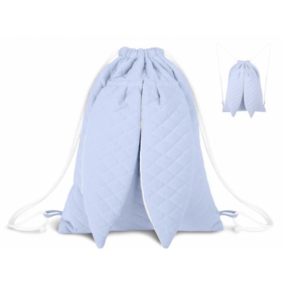 Miminu Štýlový detský batôžtek Velvet lux mimino prešívaný - modrý