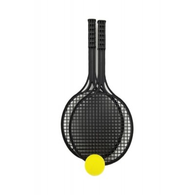Teddies Soft tenis plast čierny + loptička 53cm v sieťke