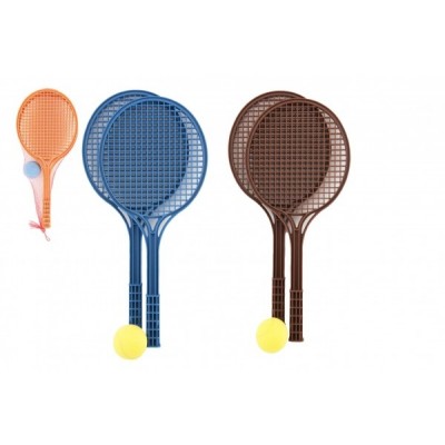 Teddies Soft tenis plast farebny + loptička 53cm v sieťke