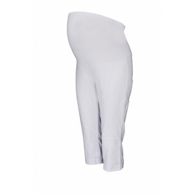 Be MaaMaa Tehotenské 3/4 nohavice s elastickým pásom - biele, vel´. L