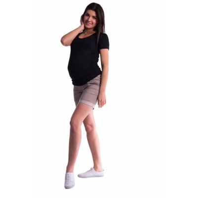 Be MaaMaa Tehotenské kraťasy s elastickým pásom - béžové