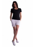 Be MaaMaa Tehotenské kraťasy s elastickým pásom - biele, vel´. XL