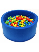 Suchý bazén pre deti 90x40cm kruhový tvar + 200 balónikov - modrý/granát, Nellys