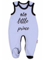 Baby Nellys Dojčenské bavlnené dupačky, Little Prince - modré, veľ. 74