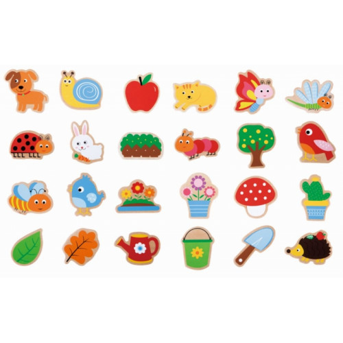 Drevené magnetky - Zahrádka