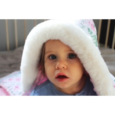 Baby Nellys Bavlnená obojstranná dečka 3v1 s minky a kožušinkou, 90x90 cm, králici